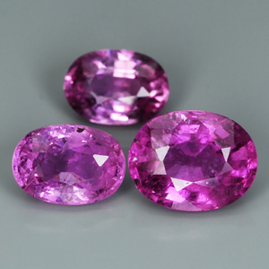 YZ685 Lot 2.01ct 3pcs Oval Natural Unheated Untreated Pink SAPPHIRE