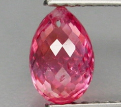 YZ994 Briolette Drilled 1.69ct 7.6x5mm Natural Top Red Pink Ruby , Mozambique