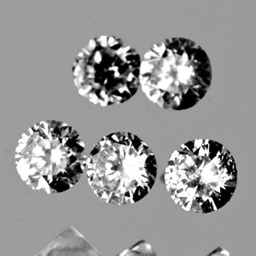 LOT026 Lot 0.12Ct/5Pcs Round Diamond Cut 1.7mm Untreated Natural DIAMOND D-F Color, Sparkling
