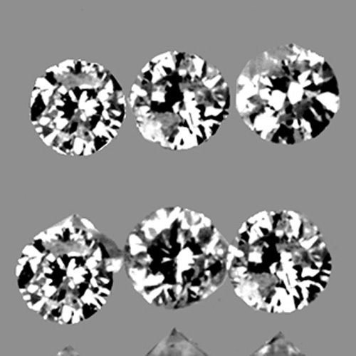 LOT042 Lot 0.13Ct/6Pcs Round Diamond Cut 1.6mm Untreated Natural DIAMOND D-F Color, Brilliantly Sparkling