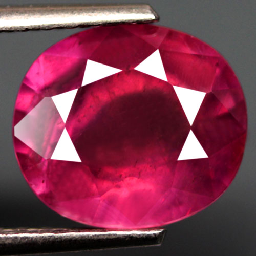 RH186 Oval 4.35ct 10x8.8mm Natural Purplish Pink Ruby Mozambique