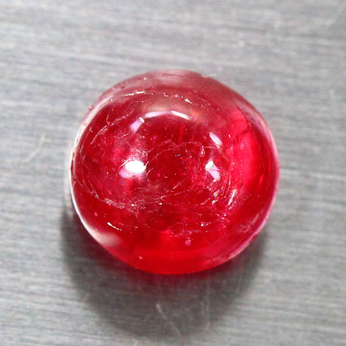 SL111 Round Cabochon 1.55ct 6.8x6.6x3.8mm Natural Pigeon Blood Red Spinel, Burma