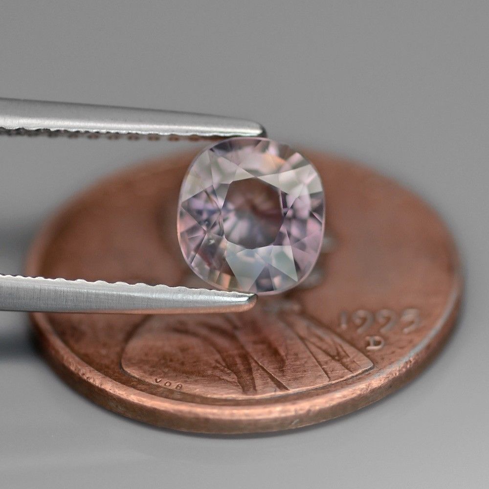SP089 Certified 1.37ct 6.5x6mm Cushion Natural Unheated Untreated Pinkish Purple SAPPHIRE