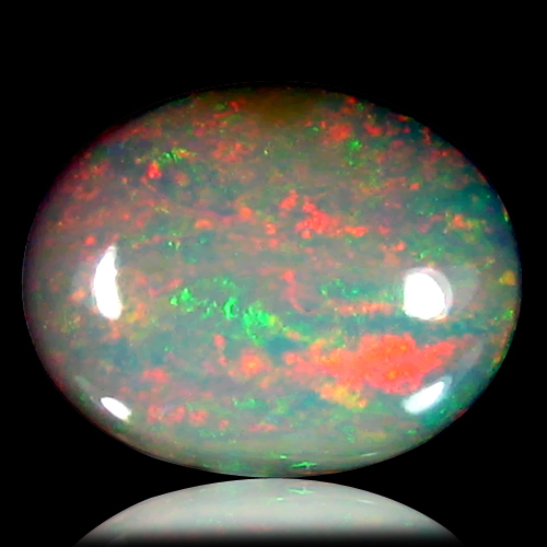 OP138 Oval cabochon 1.66ct 10x8.4mm Natural Unheated Untreated Multi color Opal Ethiopia