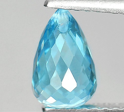 TP307 VS Briolette With Drilled 1.88ct 8.2x5.4mm Natural Swiss Blue Topaz Brazil